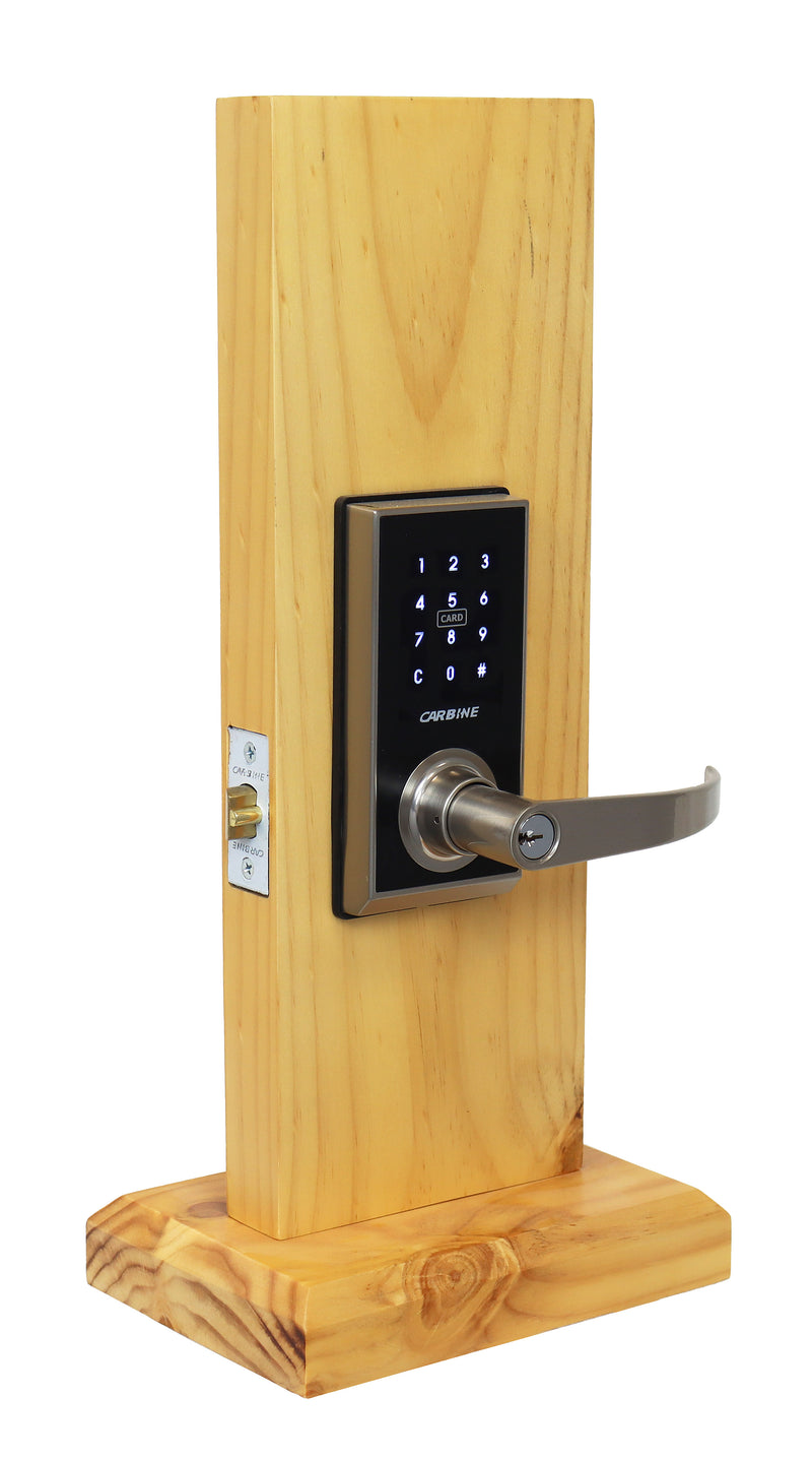 Carbine CEL2-3in1 Standalone Electronic Leverset, With batteries, Display Block, Satin Nickel 4 AA batteries