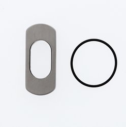 Carbine Acrobat escutcheon for oval cylinder rectangular satin chrome