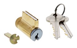 Carbine 8221 PD Cylinder incl PE PD tailpiece (no classroom), 6 pin, C4 Keyed to Differ , Satin Chrome