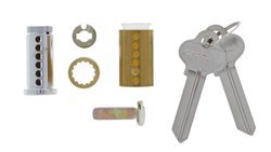 Carbine 8221 PD Cylinder Unassembled, 6 pin, C4 , Satin Chrome - primehardware