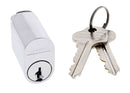 Carbine Oval Cylinder, 6 pin X Cam, C4 Keyed Alike KA25, Boxed, Chrome Plate - primehardware