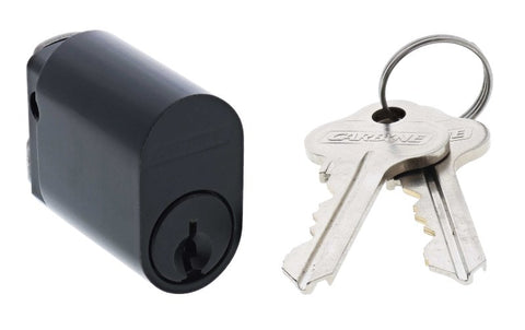 Carbine Oval Cylinder, 6 pin X Cam, C4 Keyed Alike KA1, Boxed, Matte Black - primehardware