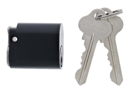 Carbine Oval Cylinder, 6 pin X Cam, C4 Keyed Alike KA1, Boxed, Matte Black - primehardware