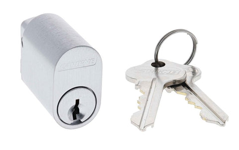 Carbine Oval Cylinder, 6 pin R Cam, C4 Keyed Alike KA7, Boxed, Satin Chrome - primehardware