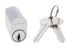 Carbine Oval Cylinder, 6 pin R Cam, C4 Keyed to Differ , Boxed, Satin Chrome - primehardware