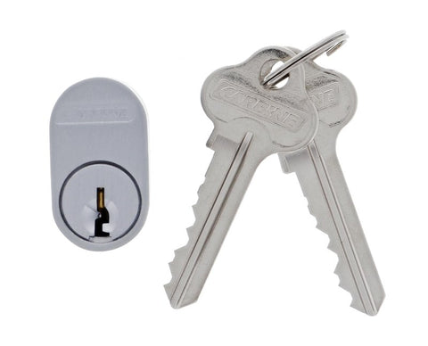 Carbine Oval Cylinder, 6 pin R Cam, C4 Keyed to Differ , Boxed, Satin Chrome - primehardware