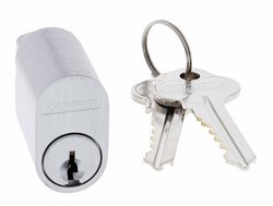 Carbine Oval Cylinder, 6 pin W Cam, C4 Keyed to Differ , Boxed, Satin Chrome - primehardware