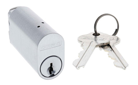 Carbine Oval Cylinder, 6 pin 48mm cylinder X Cam, C4 Keyed Alike KA1, Boxed, Satin Chrome - primehardware