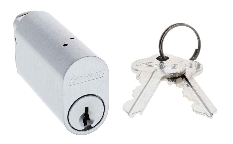 Carbine Oval Cylinder, 6 pin 48mm cylinder X Cam, C4 Keyed to Differ , Boxed, Satin Chrome - primehardware