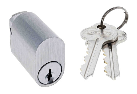 Carbine Oval Cylinder, 6 pin Non stamped X Cam, C4 Keyed to Differ , Bulk 10, Satin Chrome - primehardware