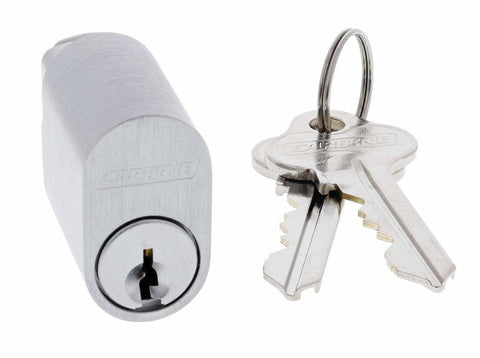 Carbine Oval Cylinder, 6 pin X Cam, C4 Keyed Alike KA3, Boxed, Satin Chrome - primehardware