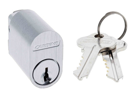 Carbine Oval Cylinder, 6 pin Non stamped X Cam, C4 Keyed Alike KA1, Bulk 10, Satin Chrome - primehardware