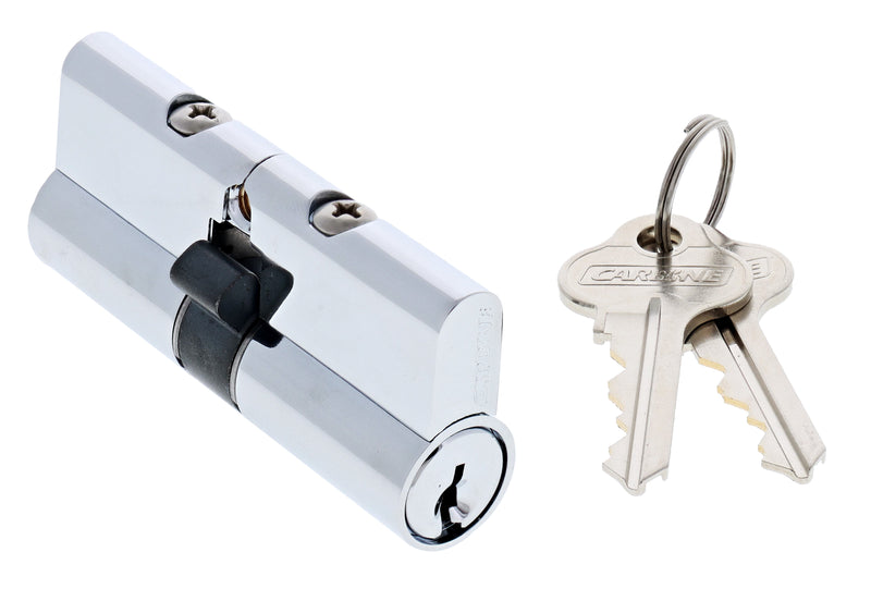Carbine 70MM Euro Double cylinder Fixed Cam, 5 pin, C4 Keyed to Differ, , Boxed, Chrome Plate