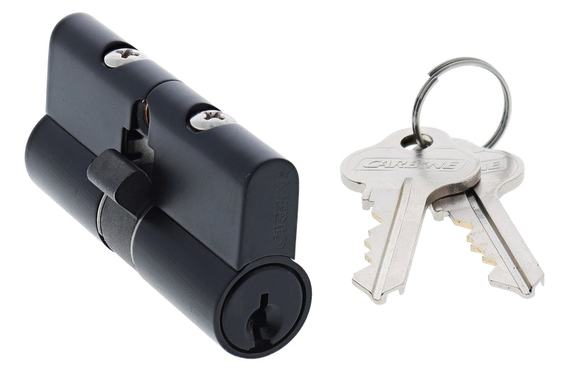 Carbine Euro Cylinder and turn Fixed Cam, 5 pin, C4 Keyed Alike, KA1, Boxed, Matte Black