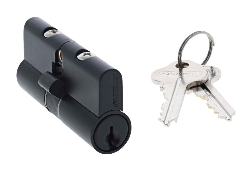 Carbine Euro Double cylinder Fixed Cam, 5 pin, C4 Keyed to Differ, , Boxed, Matte Black - primehardware