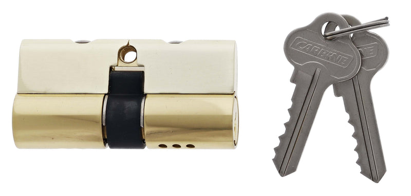 Carbine Euro Double cylinder Fixed Cam, 5 pin, C4 Keyed to Differ, , Boxed, Polished Brass