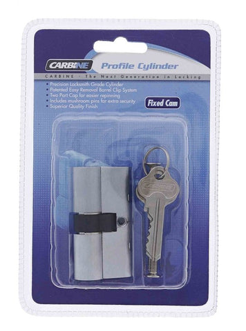 Carbine Euro Double cylinder Fixed Cam, 5 pin, C4 Keyed to Differ, , Display Pack, Satin Chrome - primehardware