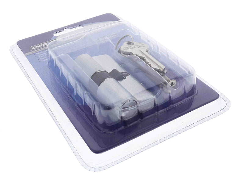 Carbine Euro Double cylinder Fixed Cam, 5 pin, C4 Keyed to Differ, , Display Pack, Satin Chrome