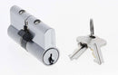 Carbine Euro Double cylinder Fixed Cam, 5 pin, C4 Keyed Alike, KA4, Boxed, Satin Chrome - primehardware