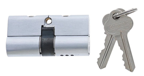 Carbine Euro Double cylinder Fixed Cam, 6 pin, C4 Keyed Alike, KA2, Boxed, Satin Chrome - primehardware