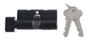 Carbine Euro Cylinder and turn Fixed Cam, 5 pin, C4 Keyed to Differ, , Boxed, Matte Black - primehardware