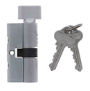 Carbine Euro Cylinder and turn Fixed Cam, 5 pin, C4 Keyed Alike, KA1, Boxed, Satin Chrome - primehardware