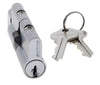 Carbine Euro Cylinder and turn Fixed Cam, 5 pin, C4 Keyed Alike, KA2, Boxed, Satin Chrome - primehardware