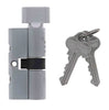 Carbine Euro Cylinder and turn Fixed Cam, 5 pin, C4 Keyed Alike, KA2, Boxed, Satin Chrome - primehardware
