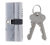 Carbine Euro Double cylinder Fixed Cam, 6 pin, C4 Keyed Alike, KA2, Boxed, Chrome Plate - primehardware
