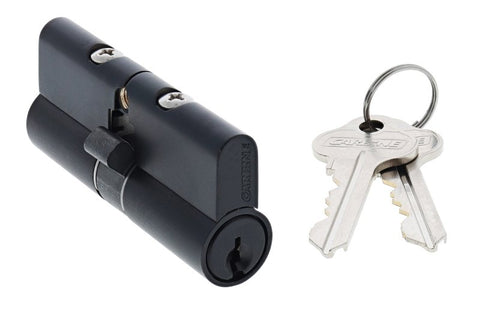 Carbine Euro Double cylinder Fixed Cam, 6 pin, C4 Keyed Alike, KA1, Boxed, Matte Black - primehardware