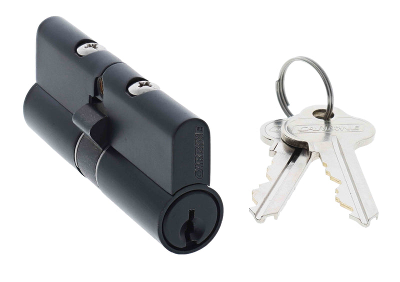 Carbine Euro Double cylinder Fixed Cam, 6 pin, C4 Keyed to Differ, , Boxed, Matte Black