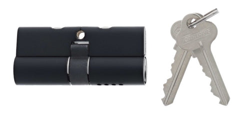 Carbine Euro Double cylinder Fixed Cam, 6 pin, C4 Keyed to Differ, , Boxed, Matte Black - primehardware