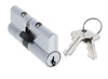 Carbine Euro Double cylinder Fixed Cam, 6 pin, C4 Keyed Alike, KA4, Boxed, Satin Chrome - primehardware