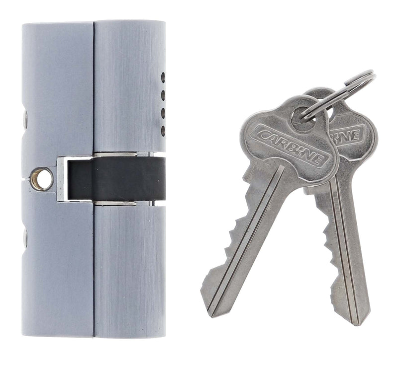 Carbine Euro Double cylinder Fixed Cam, 6 pin, C4 Keyed Alike, KA4, Boxed, Satin Chrome