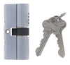 Carbine Euro Double cylinder Fixed Cam, 6 pin, C4 Keyed Alike, KA3, Boxed, Satin Chrome - primehardware