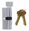 Carbine Euro Cylinder and turn Fixed Cam, 6 pin, C4 Keyed Alike, KA2, Boxed, Chrome Plate - primehardware
