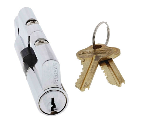 Carbine Euro Cylinder and turn Fixed Cam, 6 pin, C4 Keyed to Differ, , Boxed, Chrome Plate - primehardware