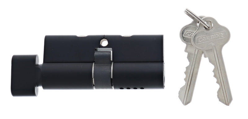 Carbine Euro Cylinder and turn Fixed Cam, 6 pin, C4 Keyed Alike, KA1, Boxed, Matte Black