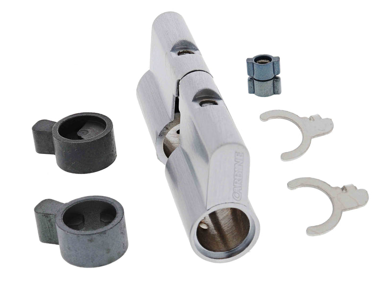 Carbine Euro / Profile Cylinder Housing, Fixed and Lazy Cam  6 pin, Double cylinder, Boxed, Satin Chrome