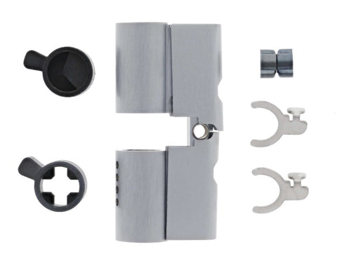 Carbine Euro / Profile Cylinder Housing, Fixed and Lazy Cam 6 pin, Double cylinder, Boxed, Satin Chrome - primehardware