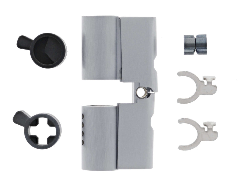 Carbine Euro / Profile Cylinder Housing, Fixed and Lazy Cam  6 pin, Double cylinder, Boxed, Satin Chrome
