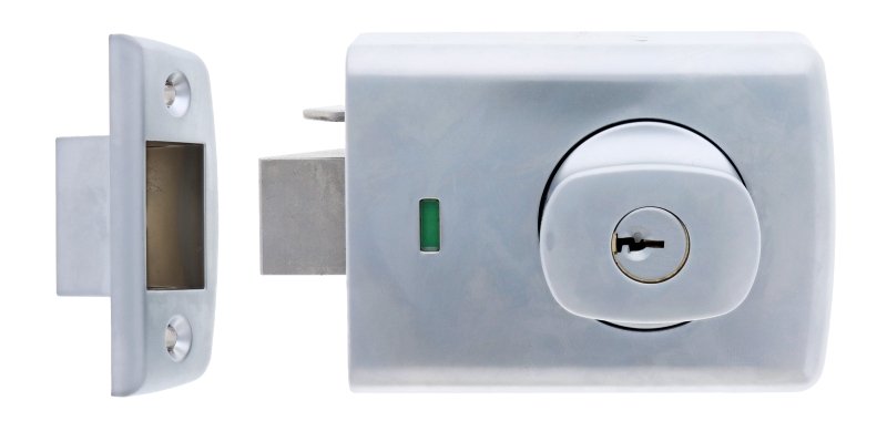 Carbine Alpha CRD - 4K1 , Double cylinder deadlatch, Knob inside, Keyed to Differ , Openout strike, Satin Chrome, Boxed - primehardware