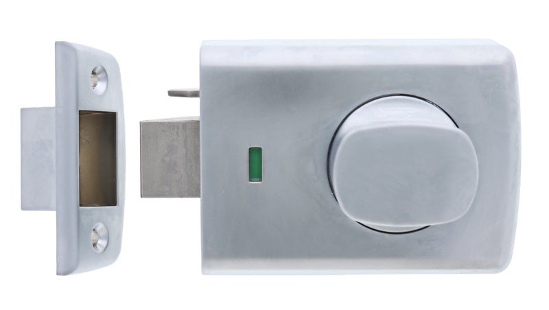 Carbine Alpha CRD-4K1 , Single cylinder deadlatch, Knob inside,   No Cylinder  , Openout strike, Satin Chrome, Boxed