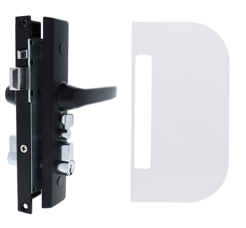Carbine CSDL Screen Door Lock, Includes cylinder and CSS-1 shield, Black