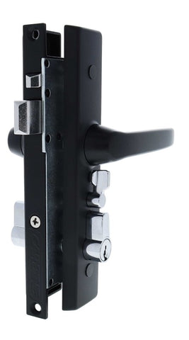 Carbine CSDL Screen Door Lock, Includes LPL cylinder keyed to differ, Black - primehardware