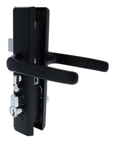 Carbine CSDL Screen Door Lock, Includes LPL cylinder keyed to differ, Black - primehardware