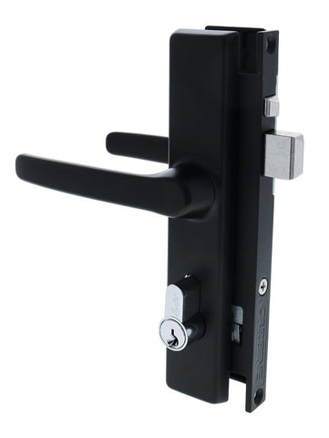 Carbine CSDL Screen Door Lock, Includes LPL cylinder keyed to differ, Black - primehardware