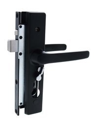Carbine CSDL Screen Door Lock, Includes LPL cylinder keyed to differ, Black
