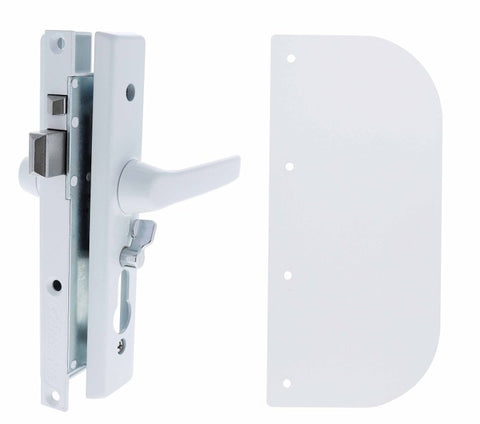 Carbine CSDL Screen Door Lock, Includes CSS - 2 shield, White - primehardware