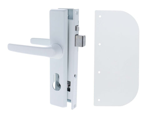 Carbine CSDL Screen Door Lock, Includes CSS - 2 shield, White - primehardware